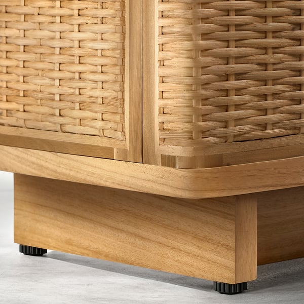 FRYKSÅS - FRYKSÅS TV bench, rattan, 157x41x49 cm