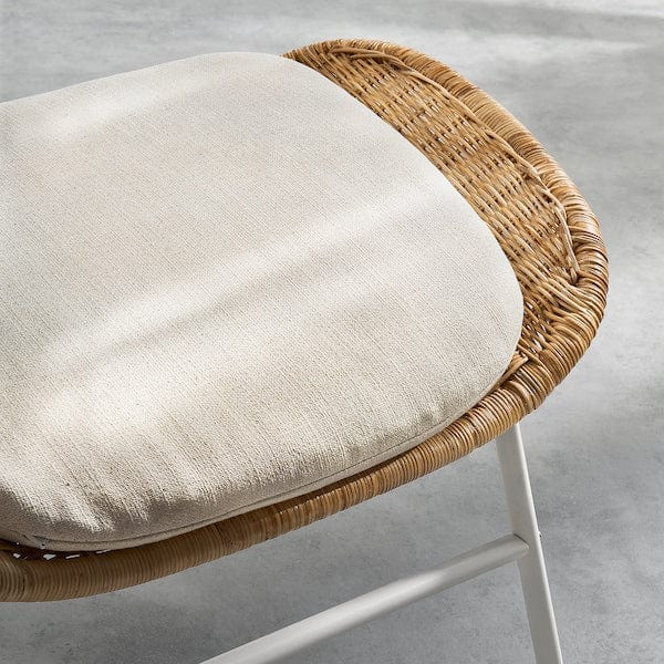 Ikea FRYKSÅS - Footstool, Risane/natural rattan