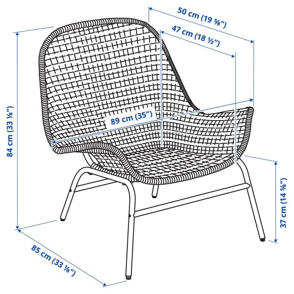 FRYKSÅS armchair with cushion, rattan/Risane natural