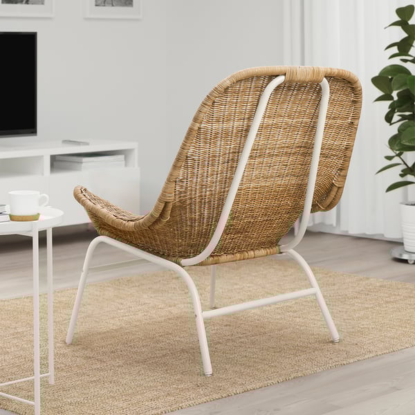 FRYKSÅS - Armchair with cushion, rattan/natural rattan