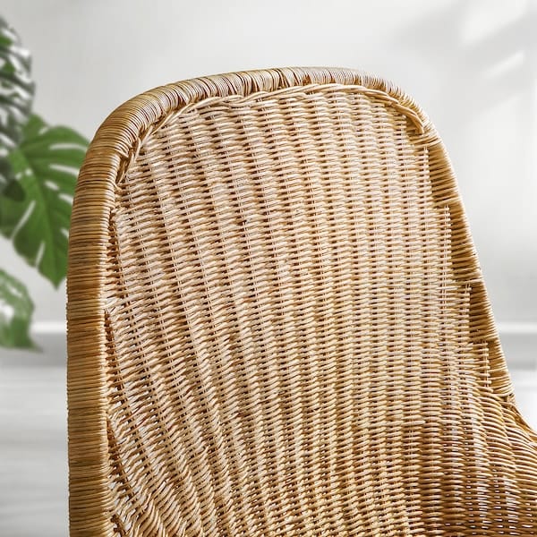 Ikea FRYKSÅS - Armchair and footstool, rattan/natural rattan