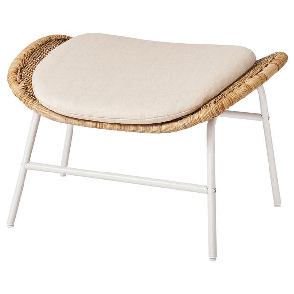 FRYKSÅS armchair and footstool, rattan/Risane natural