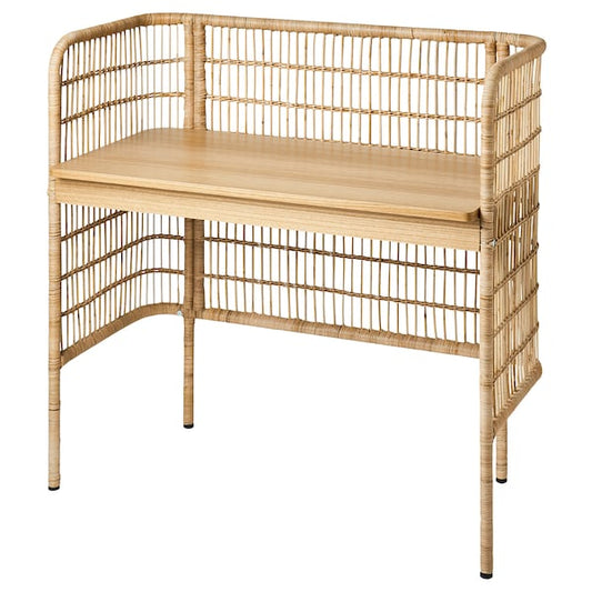 FRYKSÅS - Desk, rattan, 110x54 cm