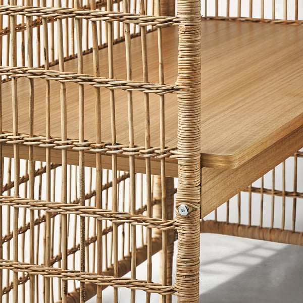 FRYKSÅS desk, rattan, 110x54 cm