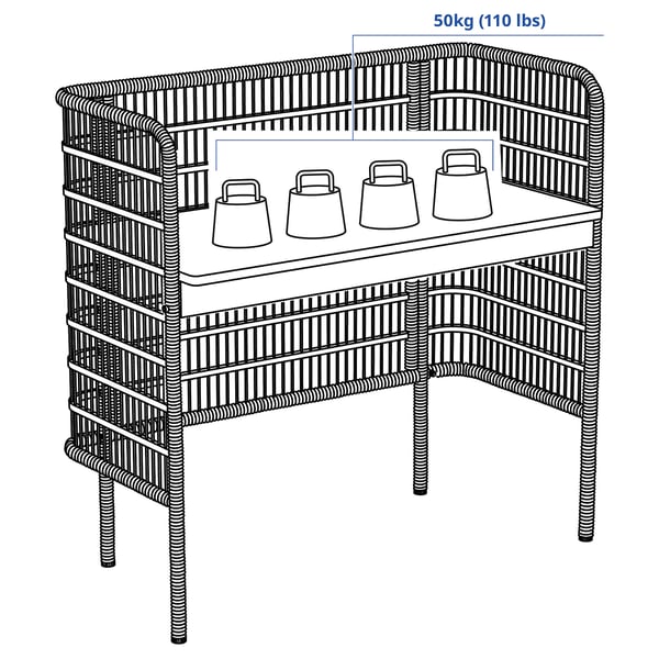 FRYKSÅS desk, rattan, 110x54 cm