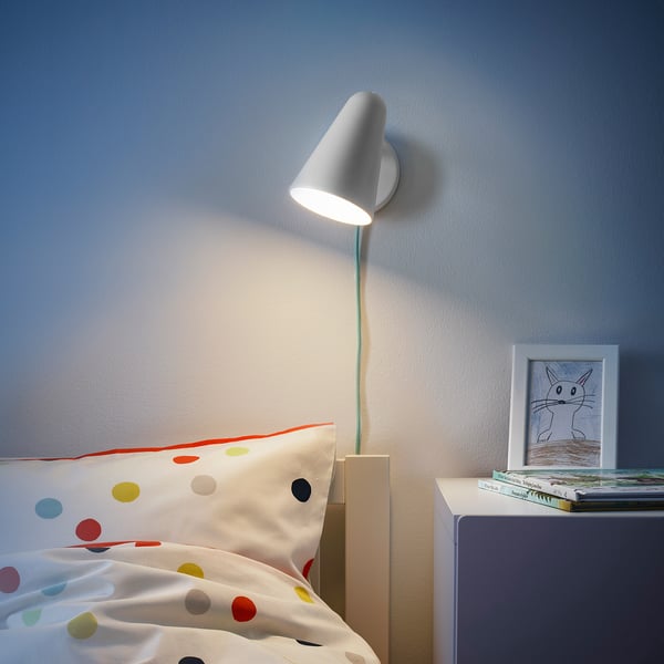 FUBBLA LED wall lamp, white, 10x15x20 cm