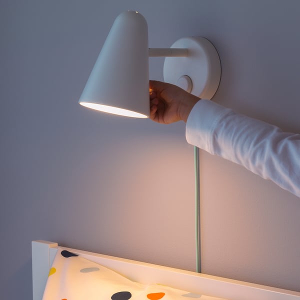 FUBBLA LED wall lamp, white, 10x15x20 cm