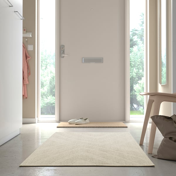 FULLMAKT rug flatwoven, in/outdoor, beige/mélange, 80x150 cm