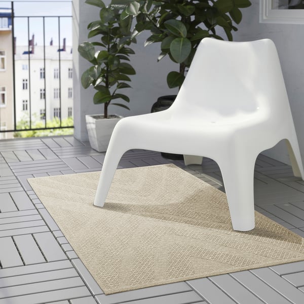 FULLMAKT rug flatwoven, in/outdoor, beige/mélange, 80x150 cm