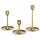 FULLTALIG candlestick, set of 3, brass-colour