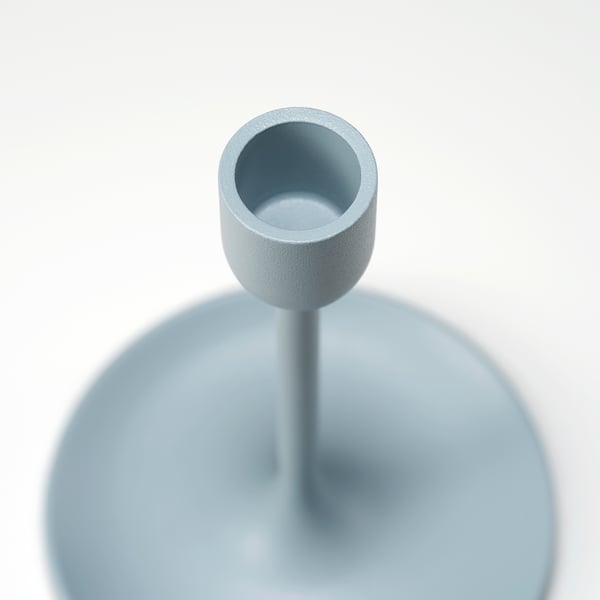 FULLTALIG candlestick, set of 3, light grey-blue
