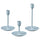 FULLTALIG candlestick, set of 3, light grey-blue