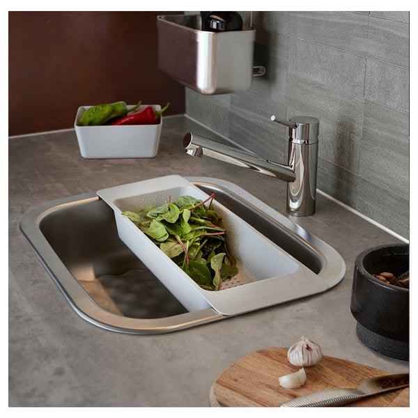 FYNDIG inset sink, 1 bowl, stainless steel, 46x40 cm