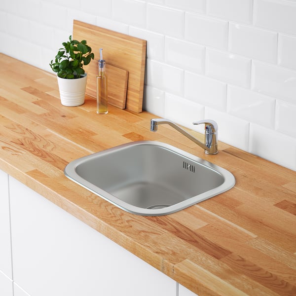 FYNDIG inset sink, 1 bowl, stainless steel, 46x40 cm