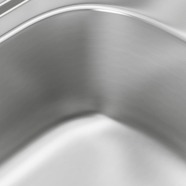 FYNDIG inset sink, 1 bowl with drainboard, stainless steel, 70x50 cm