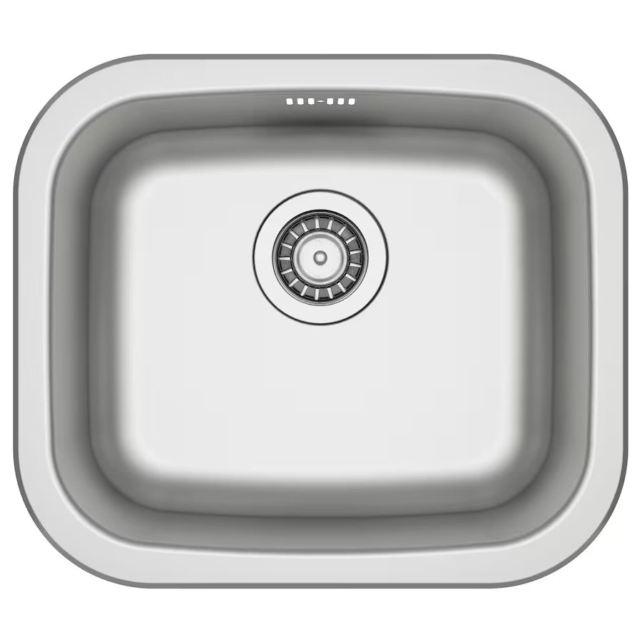 FYNDIG Single-bowl inset sink, stainless steel, 46x40 cm