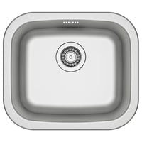 FYNDIG Single-bowl inset sink, stainless steel, 46x40 cm