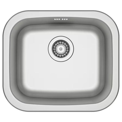 FYNDIG Single-bowl inset sink, stainless steel, 46x40 cm