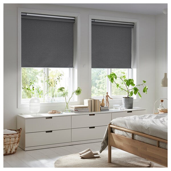 FYRTUR - Blackout roller blind/hub, white, 100x195 cm