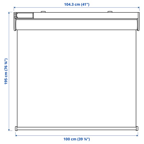 FYRTUR - Blackout roller blind/hub, white, 100x195 cm