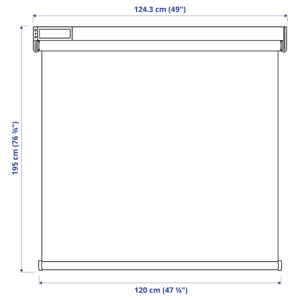 FYRTUR - Block-out roller blind / hub, white, 120x195 cm