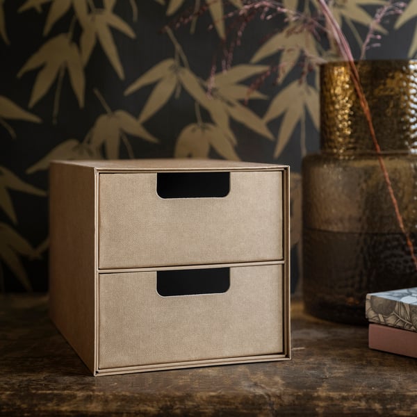 GÄRDESGÅRD mini 2-drawer chest of drawers, natural, 16x25 cm