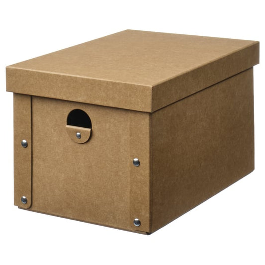 GÄRDESGÅRD box with lid, natural, 18x25x16 cm