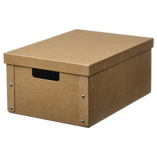 GÄRDESGÅRD box with lid, natural, 25x35x16 cm
