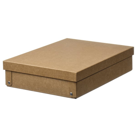 GÄRDESGÅRD box with lid, natural, 25x35x8 cm