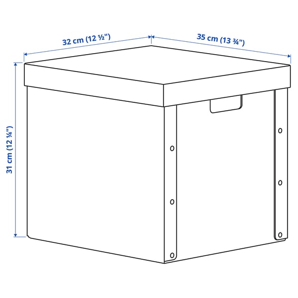GÄRDESGÅRD storage box with lid, natural, 32x35x31 cm