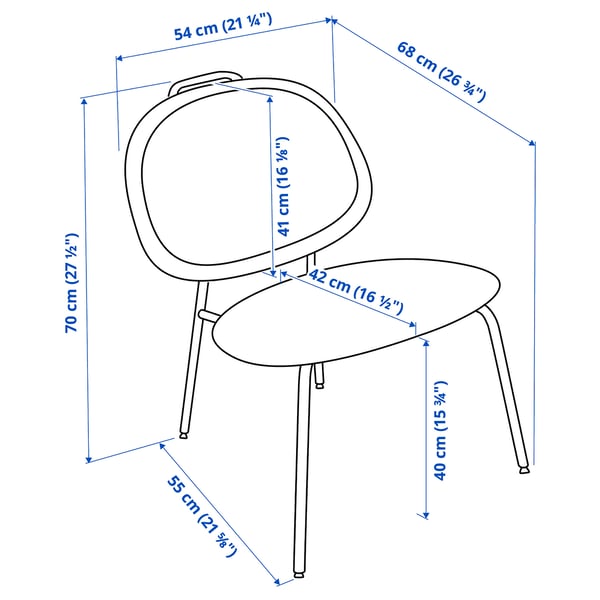 GÄVLE easy chair, Diseröd grey, 54x70x68 cm