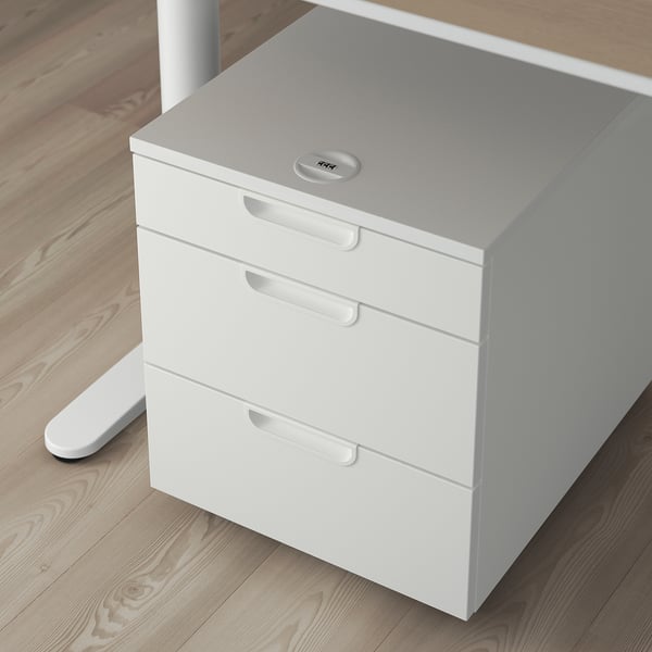 GALANT drawer unit on castors, white, 45x55 cm