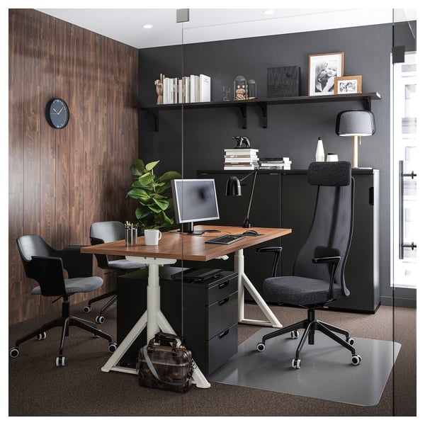 GALANT drawer unit on castors, black stained ash veneer, 45x55 cm