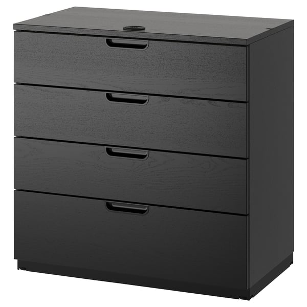 GALANT drawer unit, black stained ash veneer, 80x80 cm