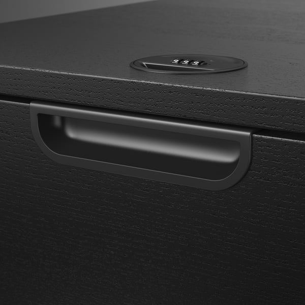 GALANT storage combination with filing, black stained ash veneer, 102x120 cm