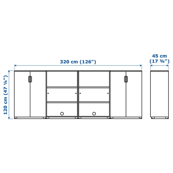 GALANT storage combination, white, 320x120 cm