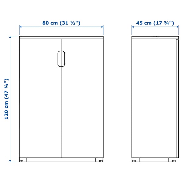 GALANT - GALANT Cabinet with doors, white, 80x120 cm