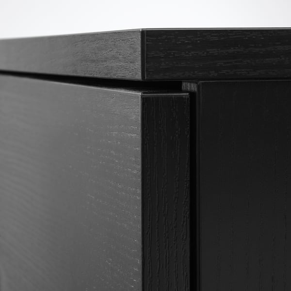 GALANT cabinet with doors, black stained ash veneer, 80x120 cm