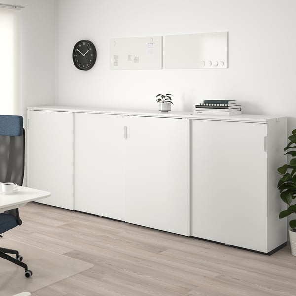 GALANT storage combination w sliding doors, white, 320x120 cm