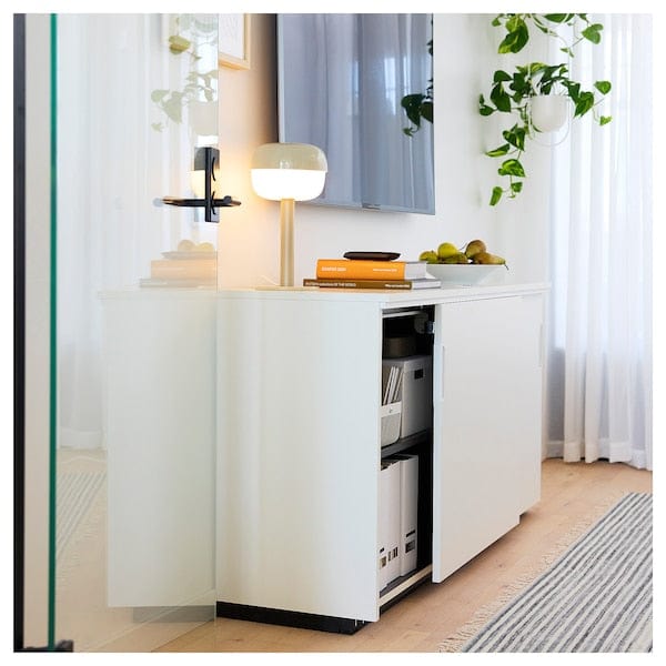 Ikea GALANT - Cabinet with sliding doors, white, 160x120 cm