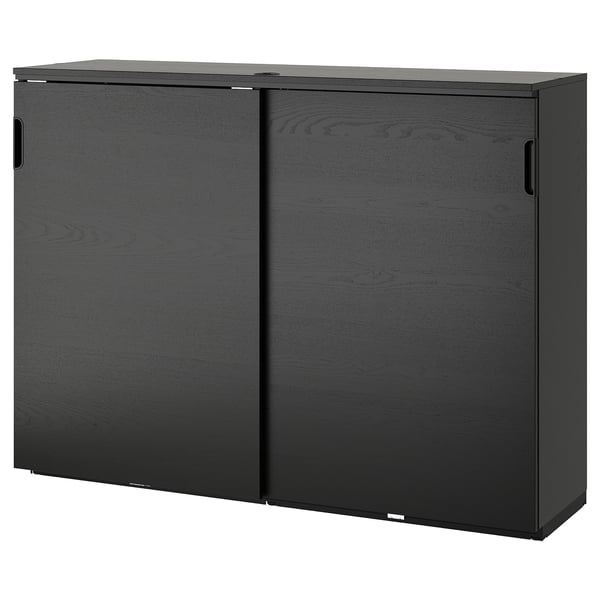GALANT cabinet with sliding doors, black stained ash veneer, 160x120 cm