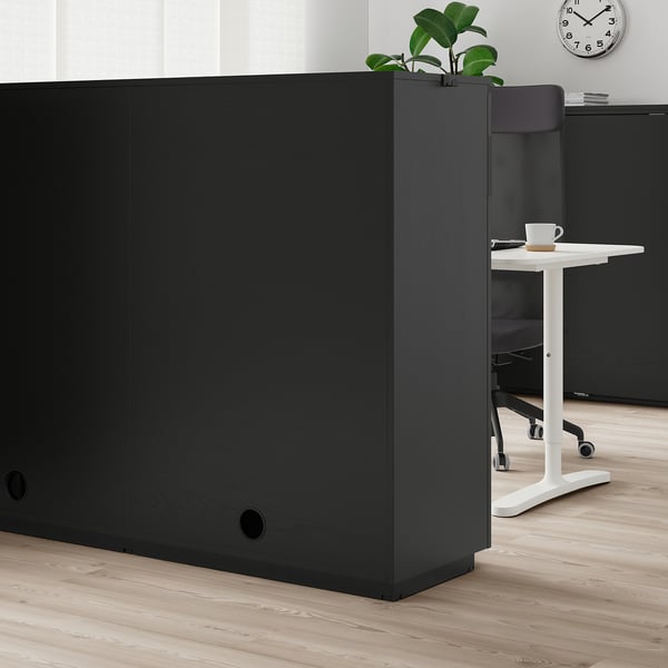 GALANT cabinet with sliding doors, black stained ash veneer, 160x120 cm