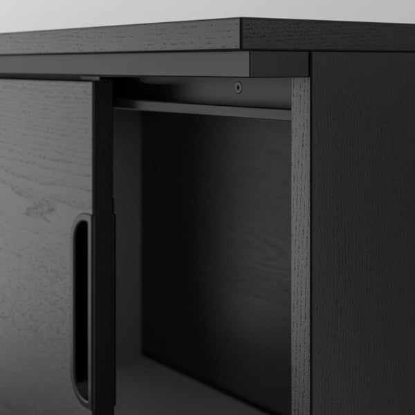 GALANT cabinet with sliding doors, black stained ash veneer, 160x120 cm