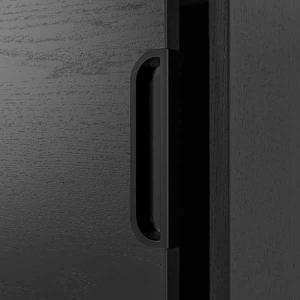 GALANT storage combination w sliding doors, black stained ash veneer, 320x120 cm