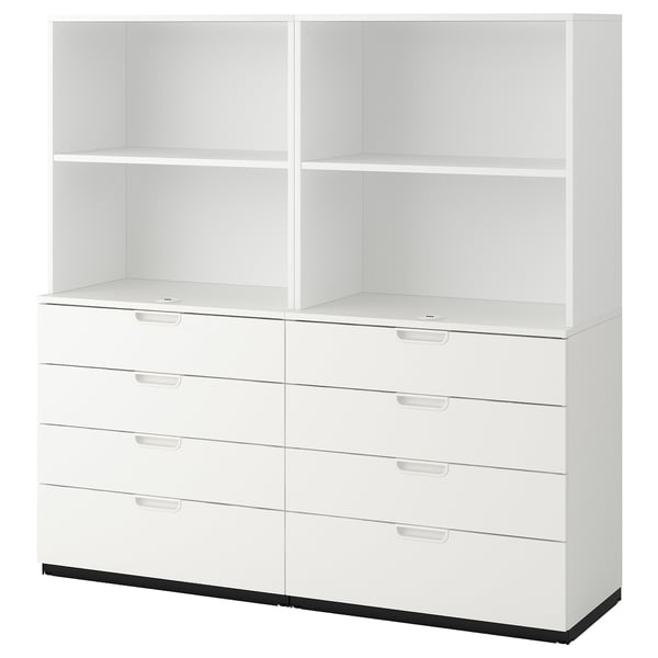 GALANT storage combination with drawers, white, 160x160 cm
