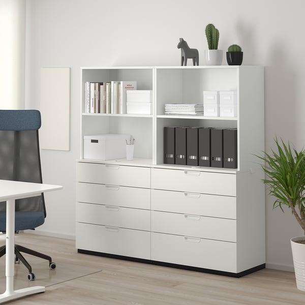 GALANT storage combination with drawers, white, 160x160 cm