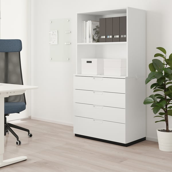 GALANT - Storage combination with drawers, white, 80x160 cm