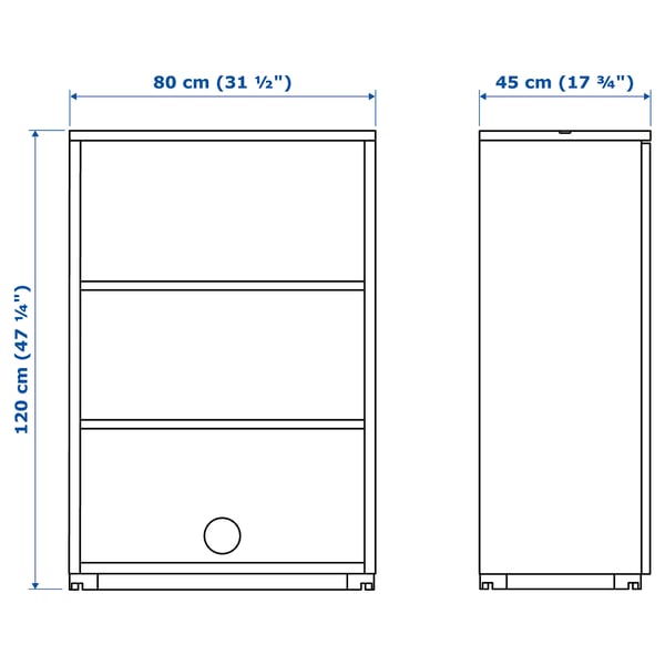 GALANT - Shelf unit, black stained ash veneer, 80x120 cm