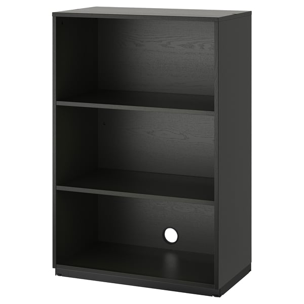 GALANT shelf unit, black stained ash veneer, 80x120 cm