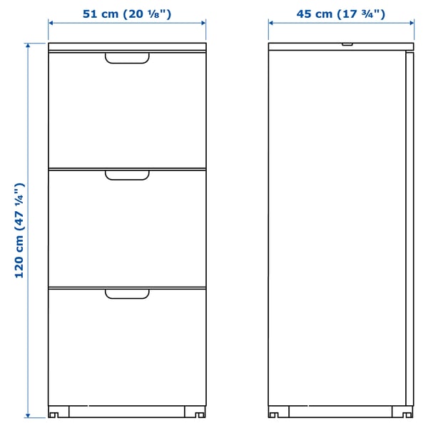 GALANT file cabinet, black stained ash veneer, 51x120 cm